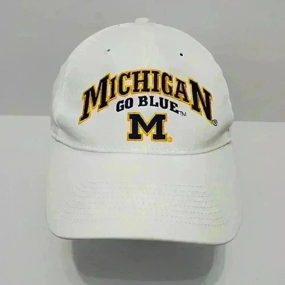 Michigan "Go Blue" M White/Gold Baseball Style Hat, Preloved, sz O/S - Picture 1 of 10